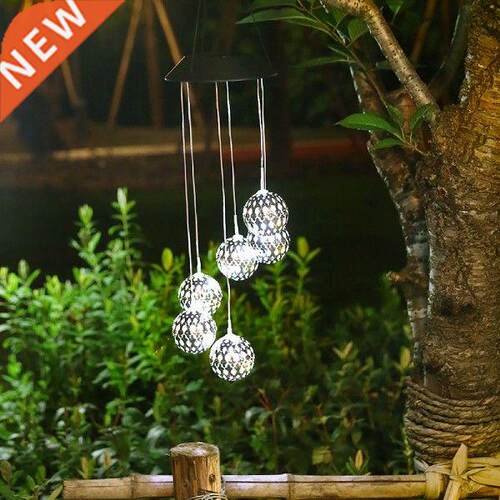 Crystal Ball Wind Chimes Changing Colors LED Solar Lights
