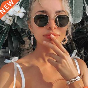 2022 Hexagon Sunglasses Women Brand Designer Small Square Su