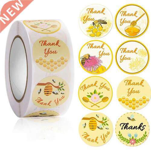 500PCS Honey Bee Thank You Stickers Decor Thanksgiving Day C