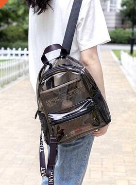 Faion Clear PVC Women Backpack New nd Transparent Solid Ba