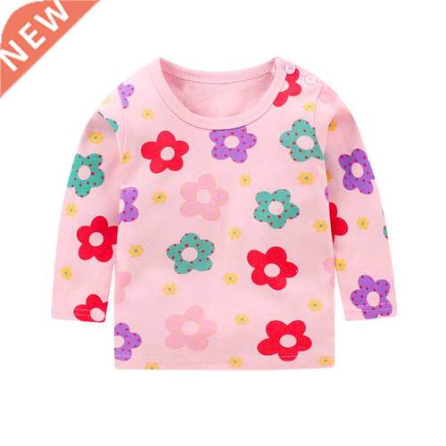 Girls'Long Sleeve Children's T-shirt Flower Shirt Children S