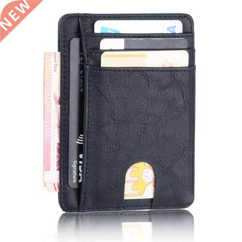 THINKTHENDO Slim RFID Blocking Leather Wallet Credit ID Card