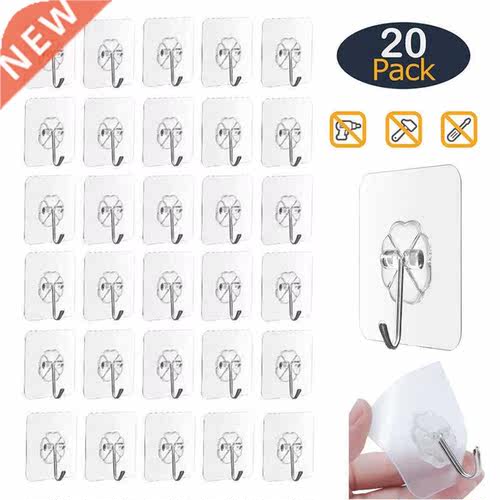 Transparent Wall Hooks Strong Self Adhesive Door Wall