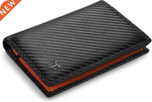 TEEHON Carbon Fiber Leather Men Wallet Coin Pocket RFID Cred