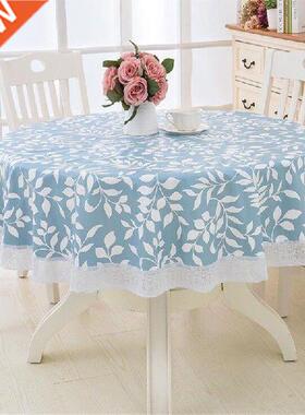 Flower Style Round Table Cloth Pastoral PVC Plastic Kitchen