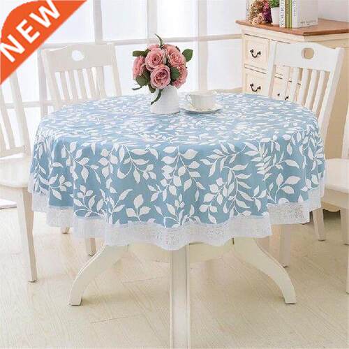 Flower Style Round Table Cloth Pastoral PVC Plastic Kitchen