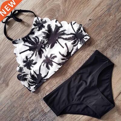 Crop Top Girl Swimsuit Swimwear 5-14 Years Girl Bikini Set P