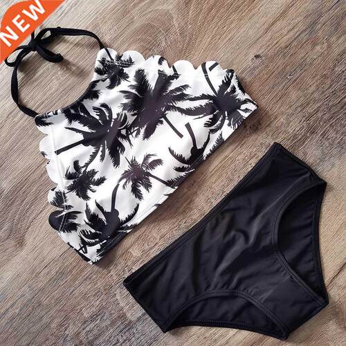 Crop Top Girl Swimsuit Swimwear 5-14 Years Girl Bikini Set P