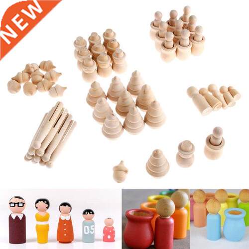10/5pcs/set Unfinished Wooden Peg Dolls Unfinished Wood Craf