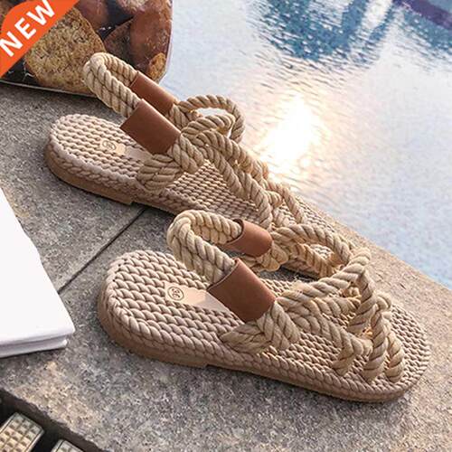 Sandals Woman Shoes raided Rope with Traditional Casual Sty
