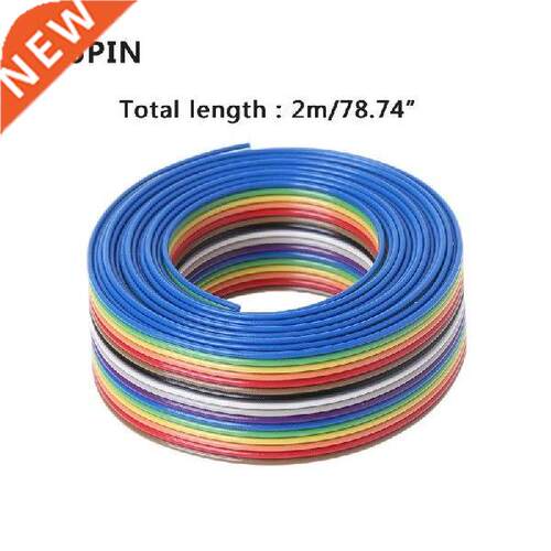 2m 16 Pin Flat IDC Ribbon Extension Cable Rainbow DuPont