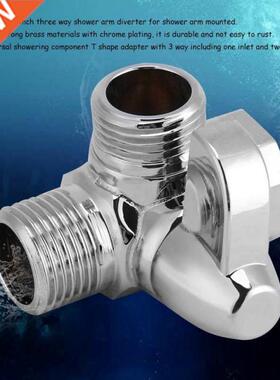 3-Way Brass Chrome Diverter G1/2 T Shape Adapter Valve for