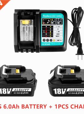 With Charger L1860 Rechargeale atteries18V 6000mAh Lithiu