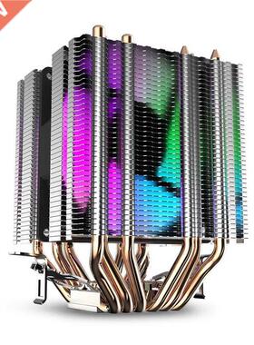 Cpu Air Cooler 6 Heat Pipes Twin-Tower Heatsink With 90Mm Ra