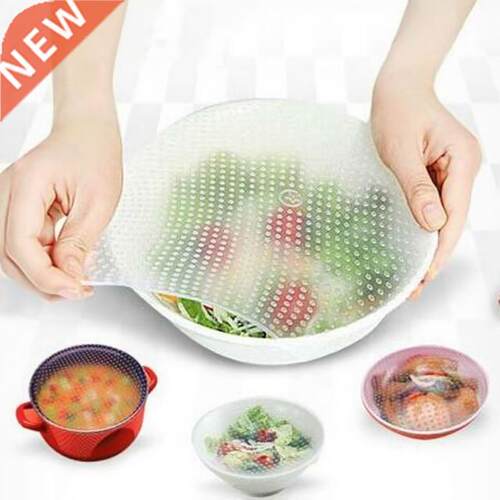 4pcs/lot Food Fresh Keeping Wrp Lid Cover Kitchen Tools Re