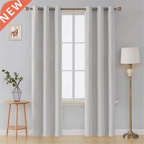 White Thermal Insulated Blackout Curtains for Living Room be