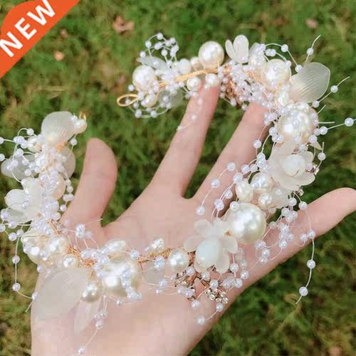 Fashion Pearl Flower Headband Bridal Wedding Crown Hair Acce