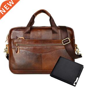 Faion Cowhide Leather Briefcase Mens Genuine Leather Handb