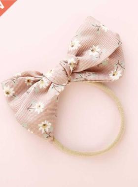 Bby Girls Bowknot Nylon Hedbnd Newborn Elstic Flower Pri