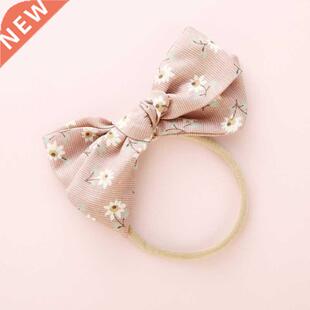 Bby Girls Bowknot Nylon Hedbnd Newborn Elstic Flower Pri