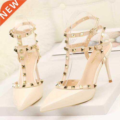 Rivet High Heels Luxury Designer Women oes Ladies Pumps Se