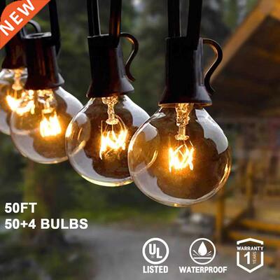 50Ft Patio String Light Outdoor Garland Lights Festoon G40 G
