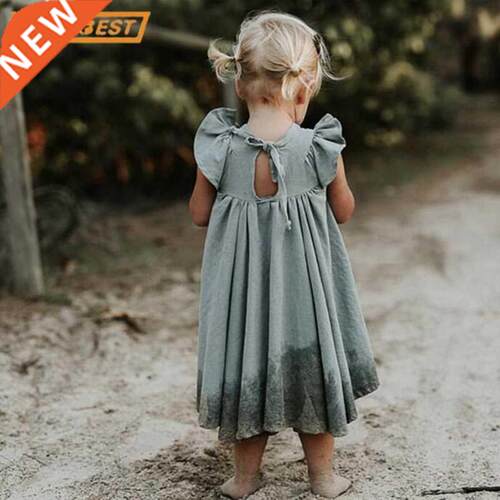 Ysubest 2022 New Summer Toddler Princess Dress Kids Cotton C