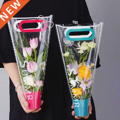 Clear Flower Bag Portable Bouquet Bag Packaging Handbag