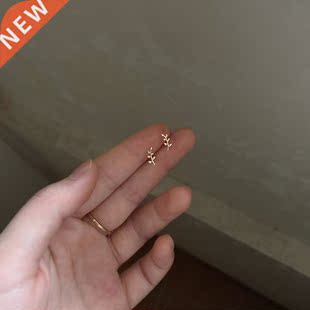 925 Sterling Silver European Style 14k Gold Earrings For Wom