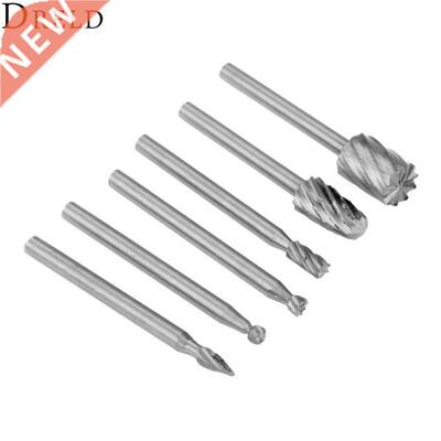 6Pcs Woodworking Tools HSS Routing Router Bits Burr Wood Car