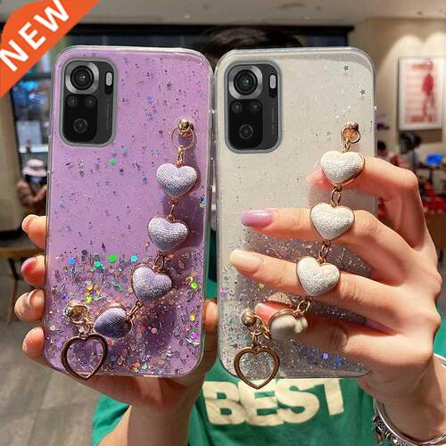 Luxury Love Heart Plu Bracelet Phone Case For Xiaomi Redmi