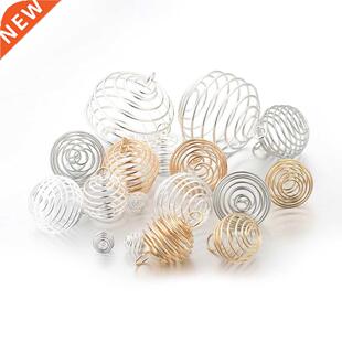 5-30Pcs/lot 9-35mm Metal Spiral Beads Cages Pendants Hollow