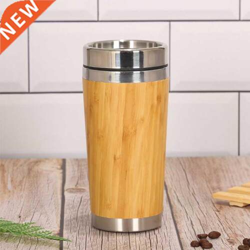 Stainless Steel Liner Tumler Wooden Insulated Coffee Tea Mu