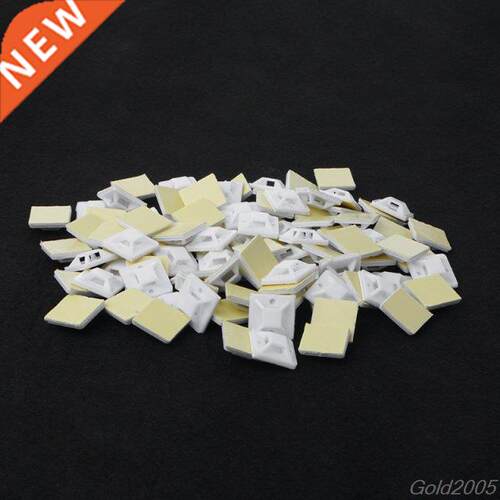 100pcs 20x20mm Self Adhesive Cable Wire Zip Tie Mounts Mount