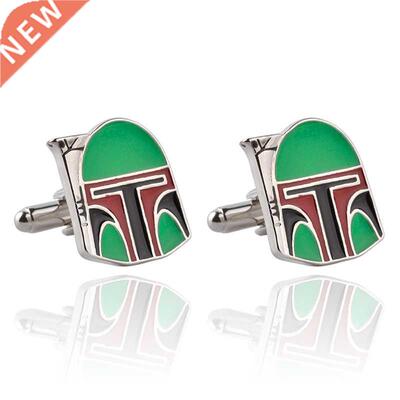 Men's Cufflinks Awesome Movie Star Wars Boba Fett Helmet Fr
