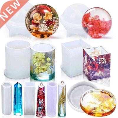 New 8Pcs Silicone Epoxy Resin Casting t Molds Include