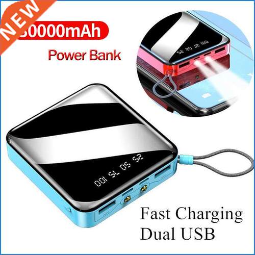 30000mAh Power Bank Fast Charging with Digital Fashlight Di