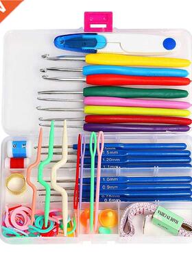 16 Sizes Crochet Hooks Set Knitting Needles Stitches Cra