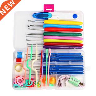 16 Sizes Crochet Hooks Set Knitting Needles Stitches Cra