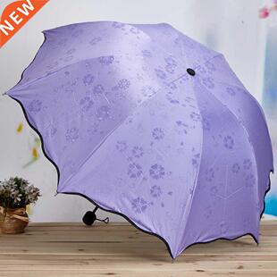 Portable Three-fold Umbrella Meet Water Flowering Sunny and