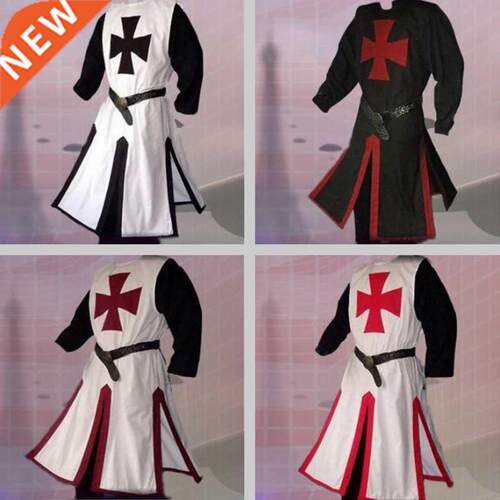 Plus Size Men Medieval Cosplay Robes Templar Knight Crusader