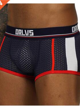 Mesh Cotton Boxershorts Men Comforable Panties Set трус