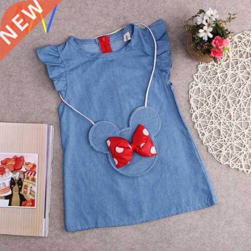 Kids Baby Girl Dress Demin kids Sleeves Gown Party Clothes