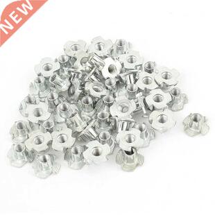 50Pcs 4 Prongs Carbon Zinc Plated T-Nut Tee Nut M5 x 8mm