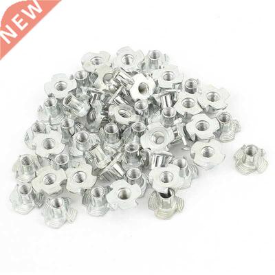 50Pcs 4 Prongs Carbon Zinc Plated T-Nut Tee Nut M5 x 8mm