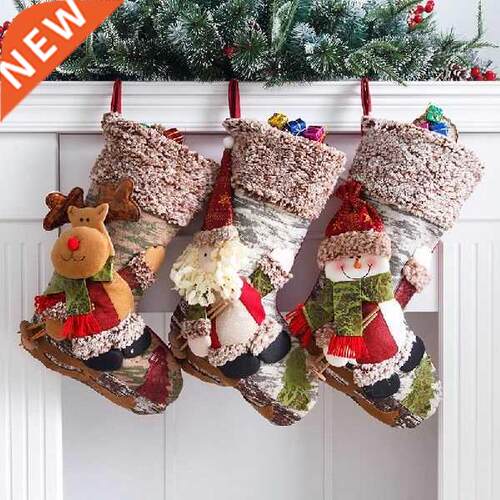 Christmas Stocking Large Xmas Gift Bags Fireplace