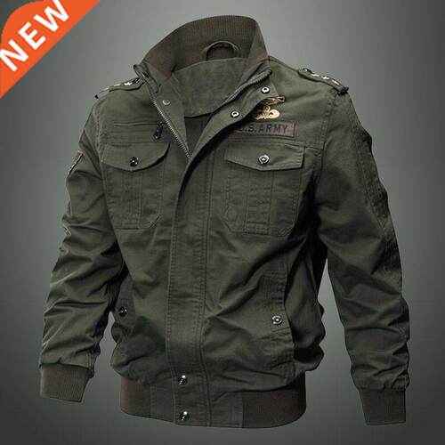 Sprng and autumn mltary jacket male cotton water wash col