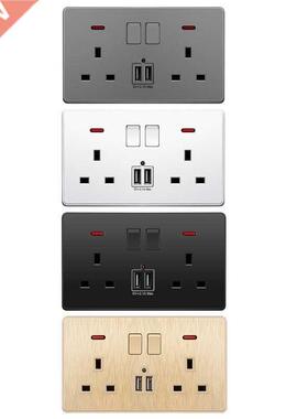Wall Power Switch Socket Universal 2.1A Dual USB Charger Por