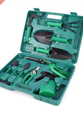 10pcs Stainless Steel Garden Tool Set Kit with Organizer Cas