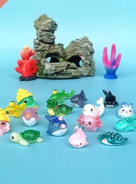 10pc Marine Animal Shark Whale Sea Fish Model Bonsai Figurin